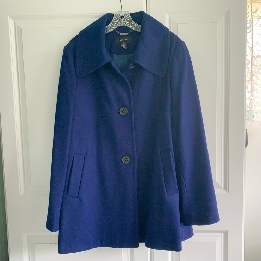 Alfani Womens 16 Blue Coat